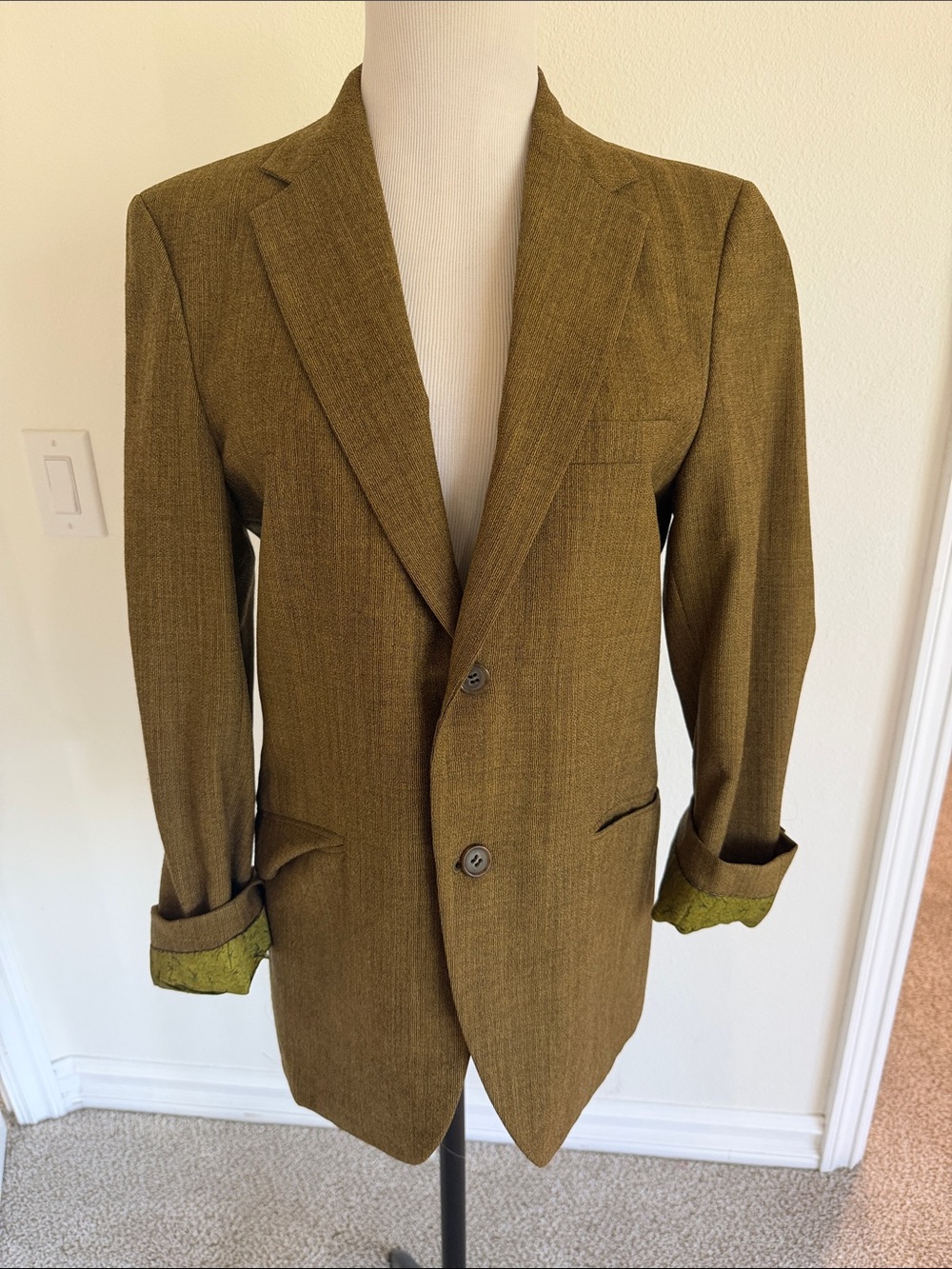 Vintage Olive Green Men's Sport Coat Blazer